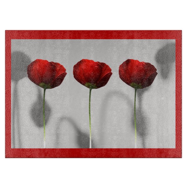Red Poppies Cutting Board (Front)