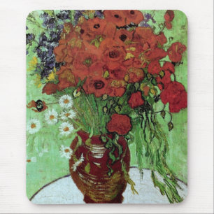 Red Poppies & Daisies (F280)Van Gogh Fine Art Mouse Mat