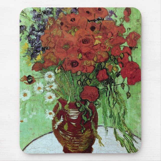 Red Poppies & Daisies (F280)Van Gogh Fine Art Mouse Mat (Front)