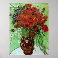 Red Poppies & Daisies (F280) Van Gogh Fine Art