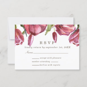 Red Poppies Elegant Formal Wedding Response Rsvp Invitation