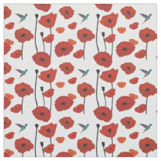 Red Poppies Fabric