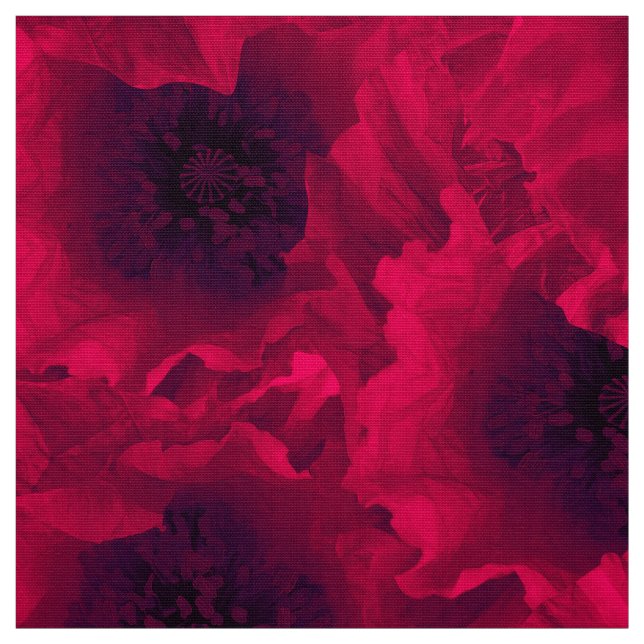 Red poppies fabric (Swatch)