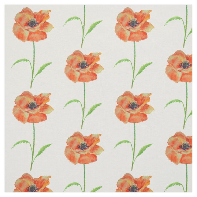 Red Poppies Fabric (Swatch)