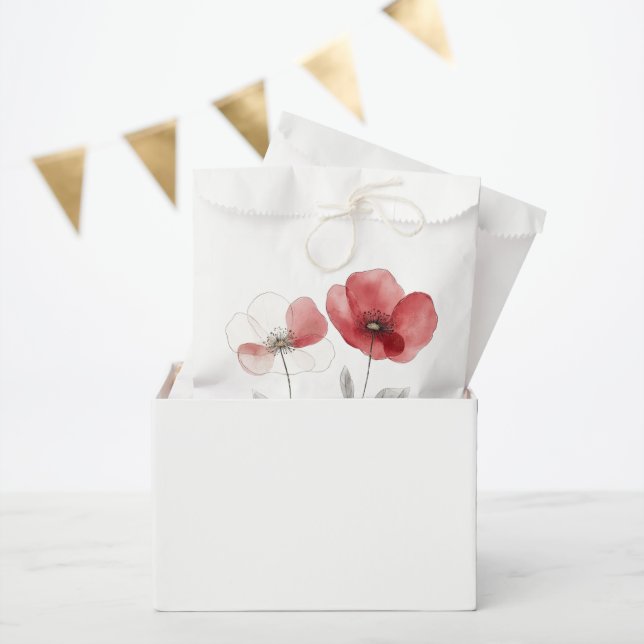 Red Poppies Favour Bags (Party)