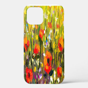 Red Poppies Field Abstract Painting iPhone 12 Case