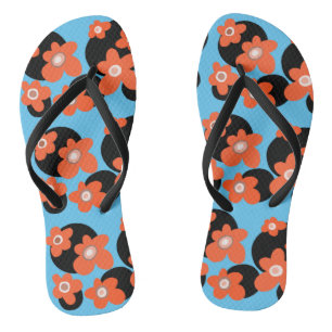 Red poppies  flip flops