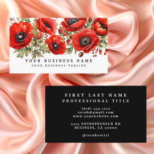 Red Poppies Floral Business Card