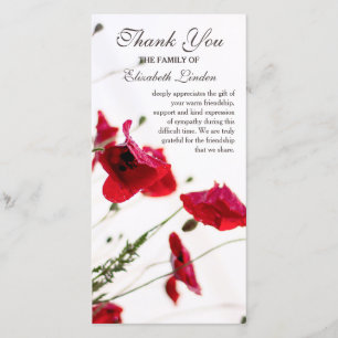 Red Poppies   Floral Sympathy Thank You
