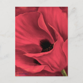 Red Poppies Flower Art Painting - Multi Postcard