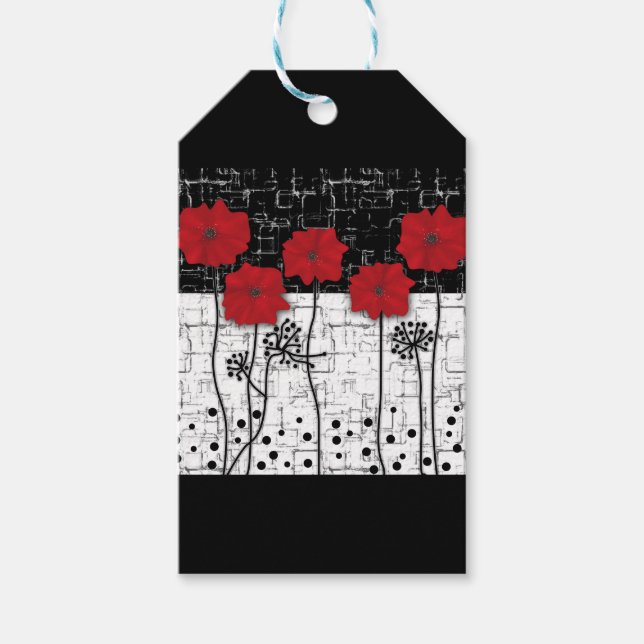 Red poppies gift tags (Front)