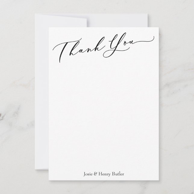 Red Poppies Gold Confetti Thank You Script Card (Front)
