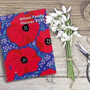 Red Poppies Hand-illustrated Floral Pattern Planner