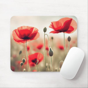 Red Poppies In a Field Mouse Mat