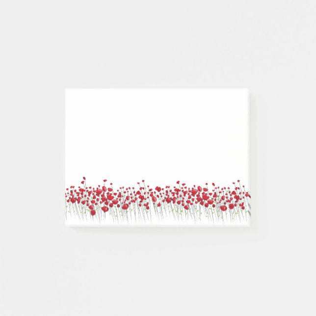 Red poppies in a field post-it notes (Front)