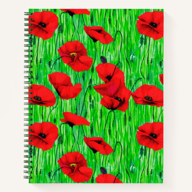 Red Poppies in a Green Field Journal (Front)