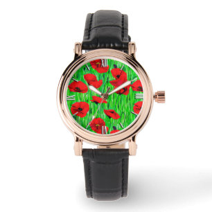 Red Poppies in a Green Field Watch