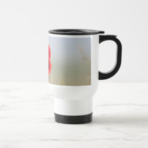 Red Poppies in the morning light Travel Mug