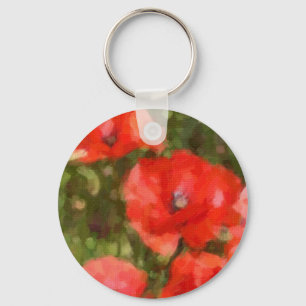 Red Poppies Key Ring