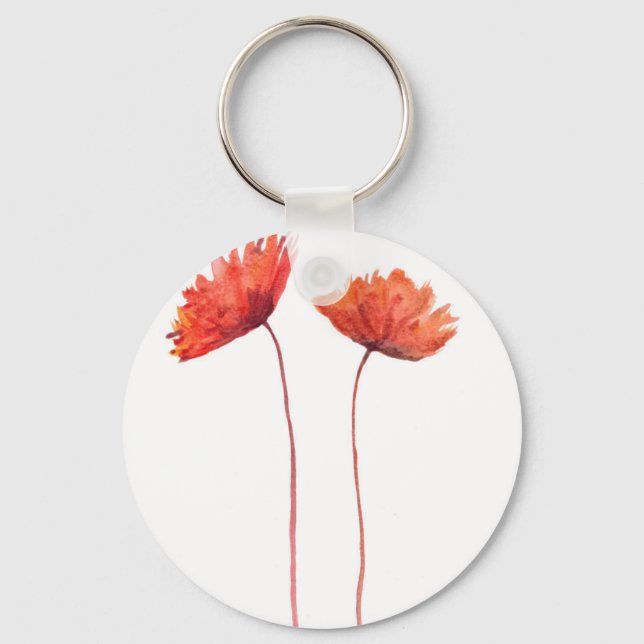 Red poppies key ring (Front)