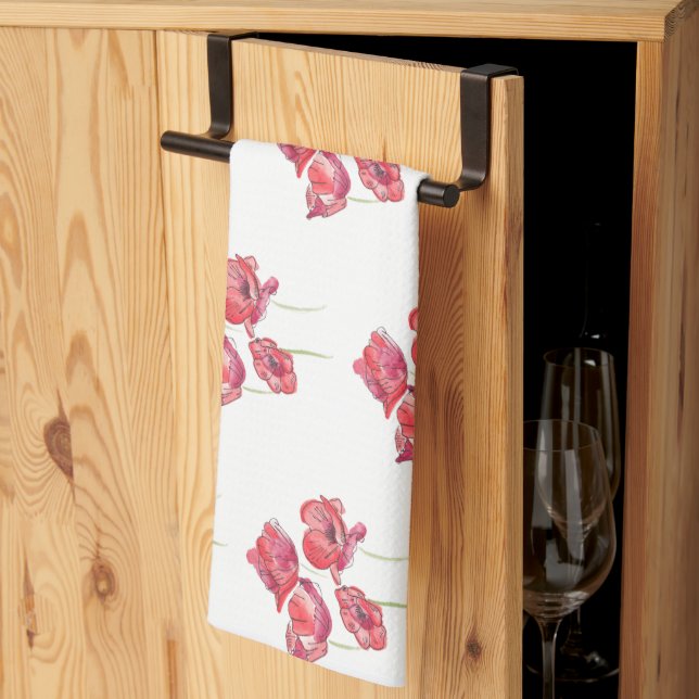 Red Poppies Kitchen Towel (Thirds Fold)