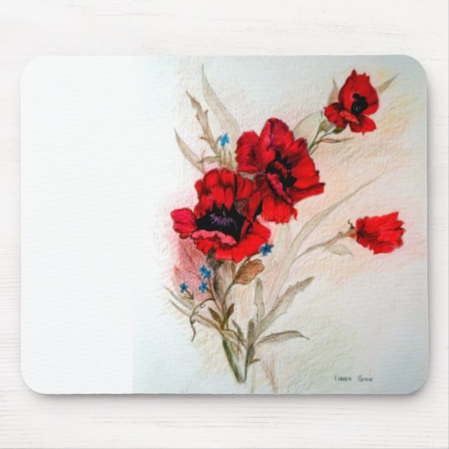 Red Poppies Mouse Mat (Front)