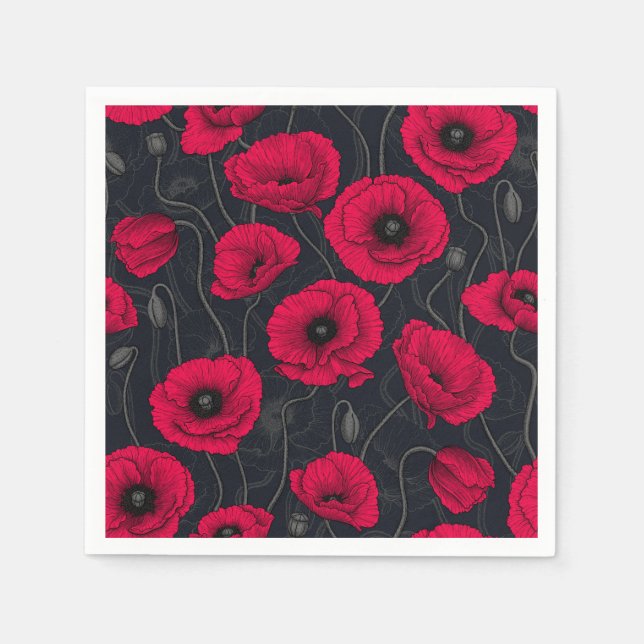 Red Poppies Napkin (Front)