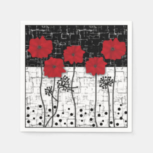 Red poppies napkin