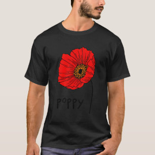 Red Poppies Natural Wild Poppy Flower T-Shirt