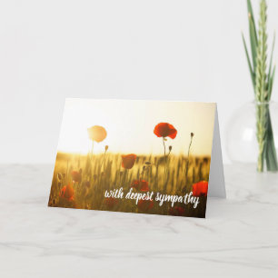Red Poppies Open Field With Deepest Sympathy Card