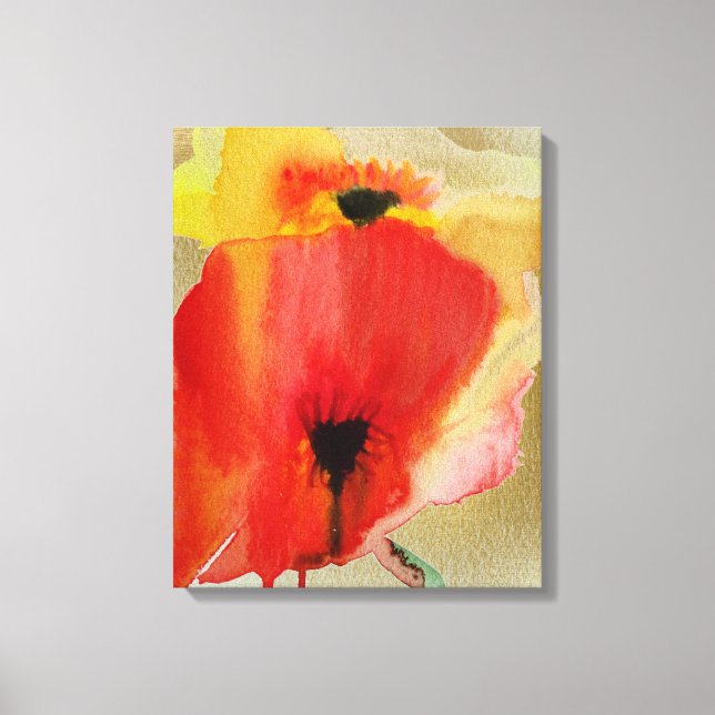 Red Poppies original Art Canvas Print (Front)
