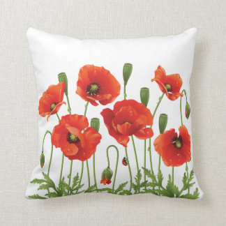 Red Poppies Pillow Ukrainian Design