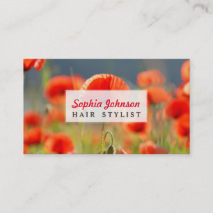 Red Poppies Poppy Flowers  Blue Sky Business Card