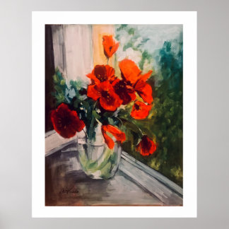 Red poppies poster