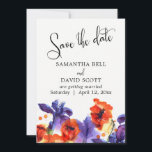 Red Poppies, Purple Iris Watercolor Save the Date<br><div class="desc">This wedding suite of designs features a bold watercolor floral focal point and gorgeous, elaborate script font. The words "Save the date" were rendered in an elaborate script font and saved as a typographic graphic overlay, in this piece. Template fields make it easy to add your own details. Editable text...</div>