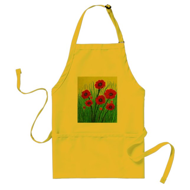 Red Poppies Standard Apron (Front)