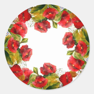 Red poppies sticker