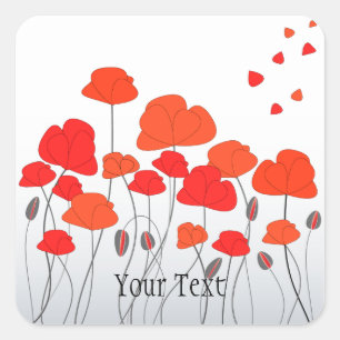 Red Poppies Stickers
