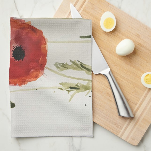 Red Poppies Tea Towel (Quarter Fold)