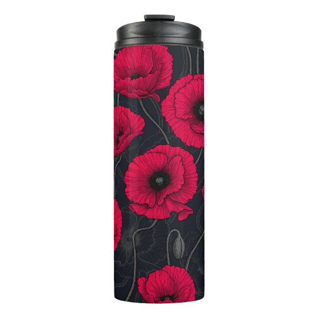 Red Poppies Thermal Tumbler (Front)