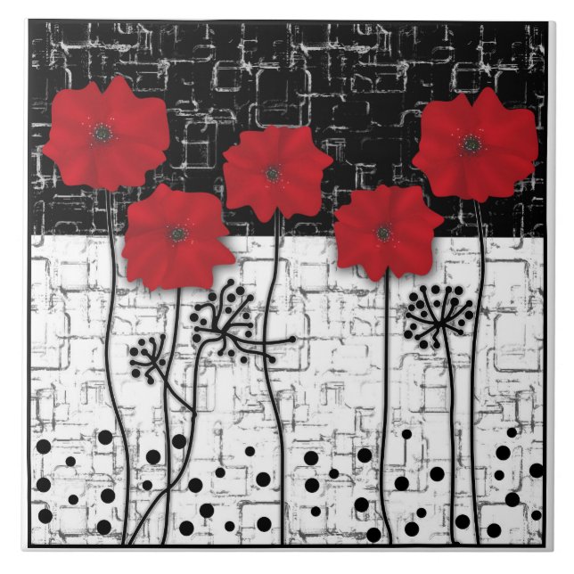 Red poppies tile (Front)