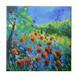 red poppies tile