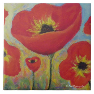 Red Poppies Tile