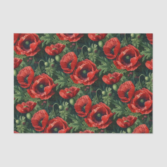 Red Poppies Tissue Paper (Front)