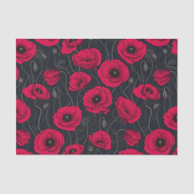 Red Poppies Tissue Paper (Front)