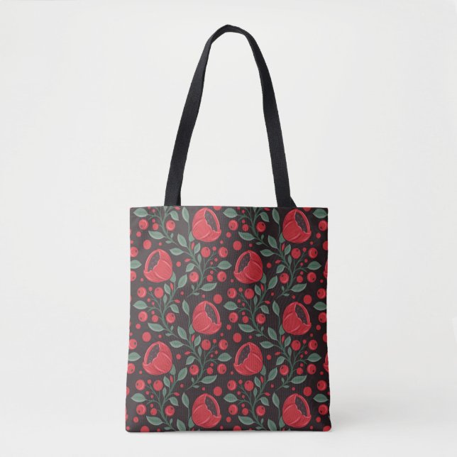 Red poppies tote bag (Front)