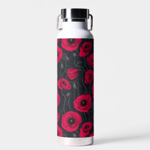Red Poppies Water Bottle