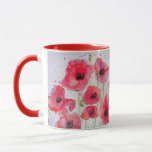 Red Poppies Watercolor Painting Mug<br><div class="desc">Red Poppies Watercolor Painting Mug. A glorious watercolor floral design. Designed from my original watercolor paintings,  that I painted from my own flower garden.</div>