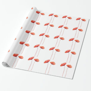 Red poppies Watercolor Poppy Watercolor Floral Wrapping Paper