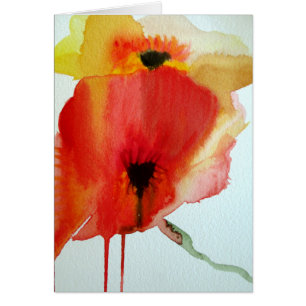 Red Poppies watercolour modern floral art